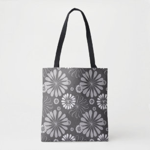 Bolsa Tote Saco de tota floral da cinza