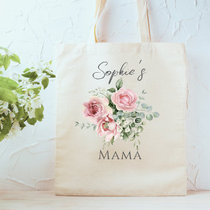 Bolsa Tote Saco de Tota Floral da Mamã Personalizada
