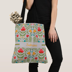 Bolsa Tote Saco De Tota Floral Monograma Pintado