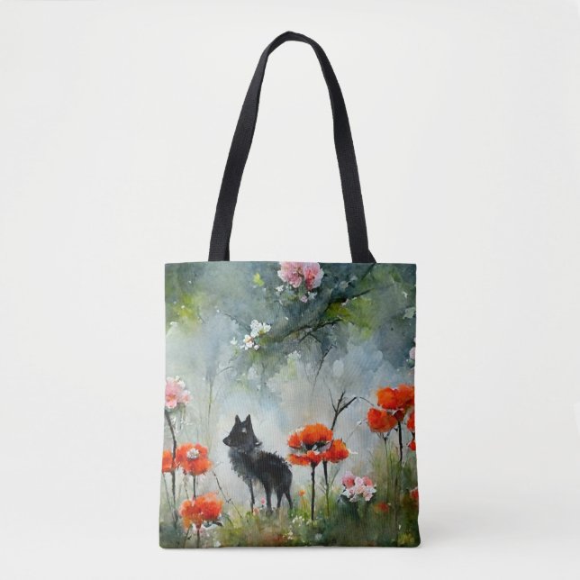 Bolsa Tote Saco de tota floral selvagem (Frente)