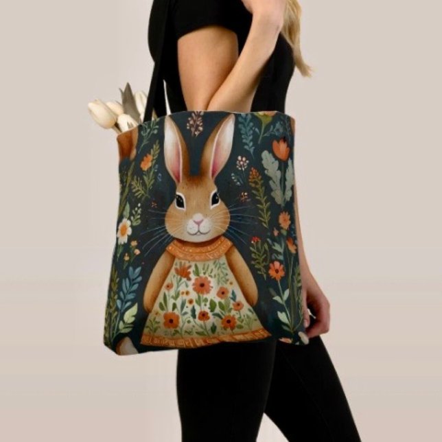 Bolsa Tote Saco de Tota Magic Bunny Springtime (Criador carregado)
