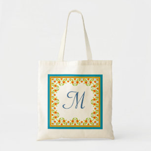 Bolsa Tote Saco de Tota Monograma de Borda ao Tipo País