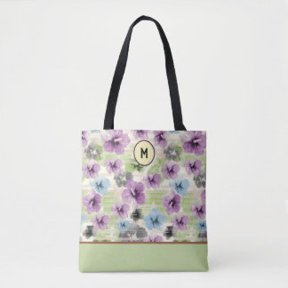 Bolsa Tote Saco de Tota Personalizada Floral Retro Estilizado