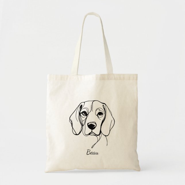 Bolsa Tote Saco de Tota Personalizável do Beagle (Frente)