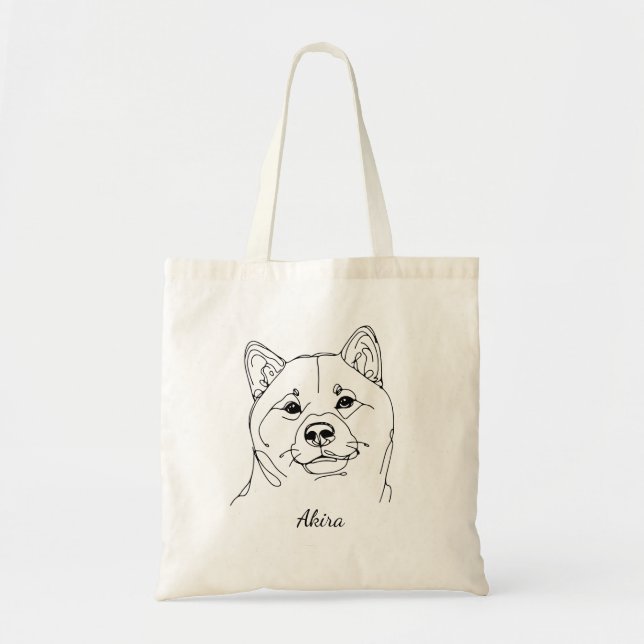 Bolsa Tote Saco de Tota Personalizável do Shiba Inu (Frente)