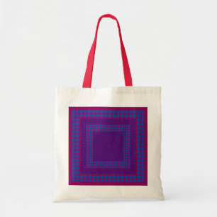 Bolsa Tote Saco de Tota Púrpura e Azul, cheques, Ogeos