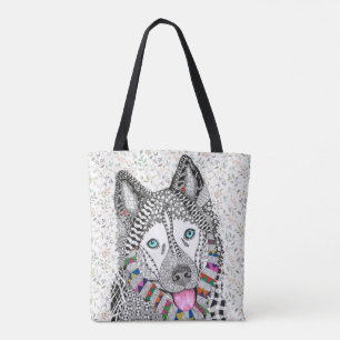 Bolsa Tote Saco de Tota Siberiano, bonito e colorido
