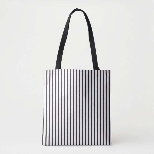 Bolsa Tote Saco de Tota Simples, Preto e Branco (Frente)