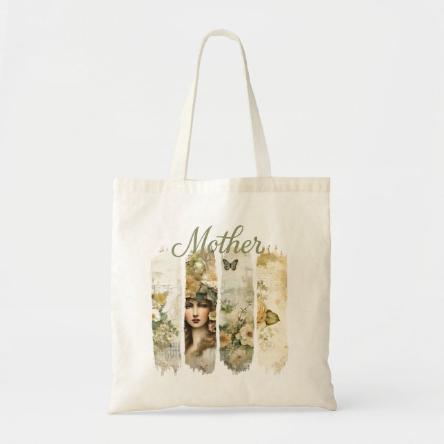 Bolsa Tote Saco de Tote Botânica Verde (Frente)