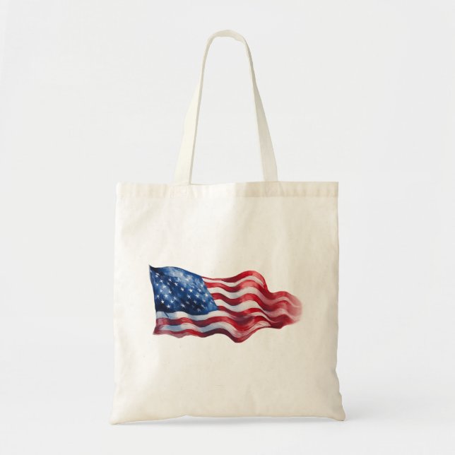 Bolsa Tote Saco de Tote com bandeira dos EUA (Frente)