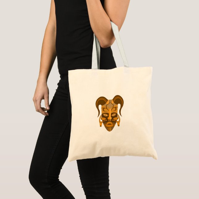BOLSA TOTE SACO DE TOTE COM DESIGN TRADICIONAL DE MÁSCARAS (Frente (produto))