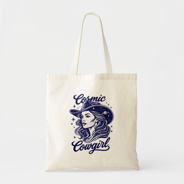 Bolsa Tote Saco de Tote Cowgirl Cósmica | Estética espacial o (Frente)