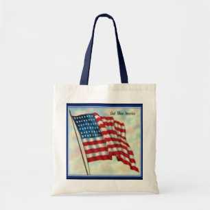 Bolsa Tote Saco de Tote da Canvas de Bandeira Americana