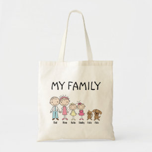 Bolsa Tote Saco de Tote da Família Personalizada Stick