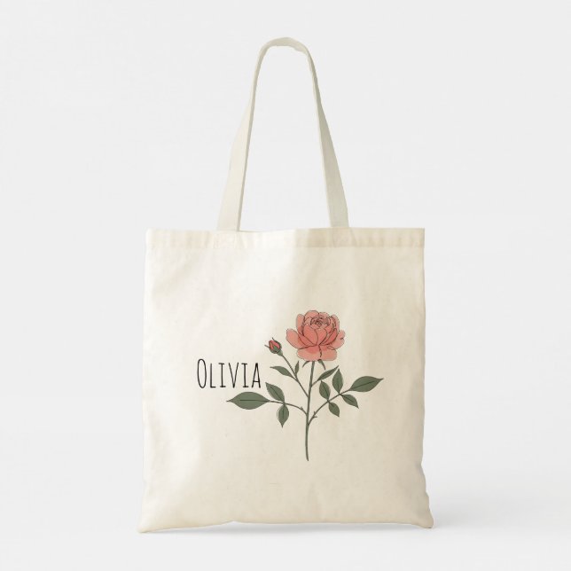 Bolsa Tote Saco de Tote das Flores Bonitas e Elegantes (Verso)