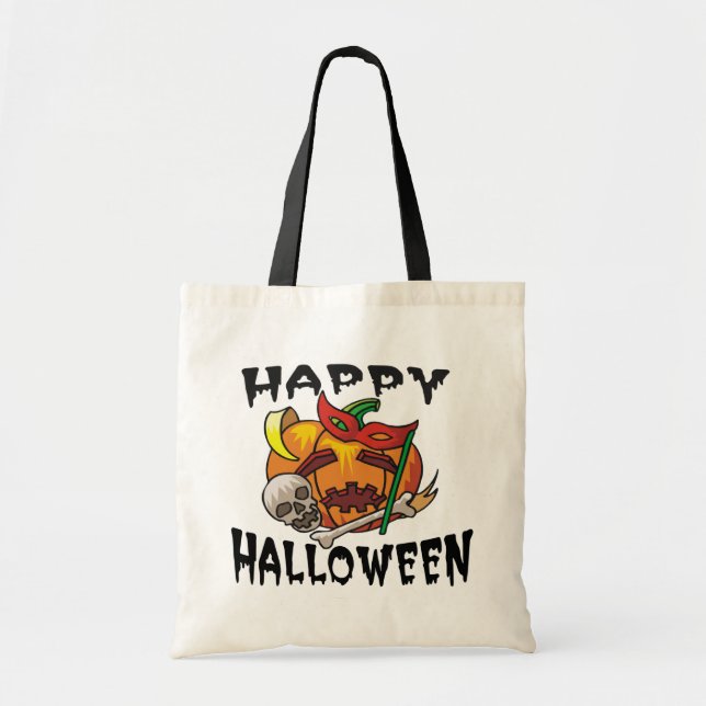 Bolsa Tote Saco de Tote de Abóbora do Halloween (Frente)