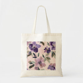 Bolsa Tote Saco de Tote de Blooms Violeta Delicados - Púrpura
