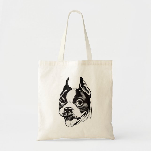 Bolsa Tote Saco de Tote de Boston Terrier (Frente)