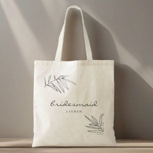 Bolsa Tote Saco de Tote de Bridesmaid, Foliage minimalista mo
