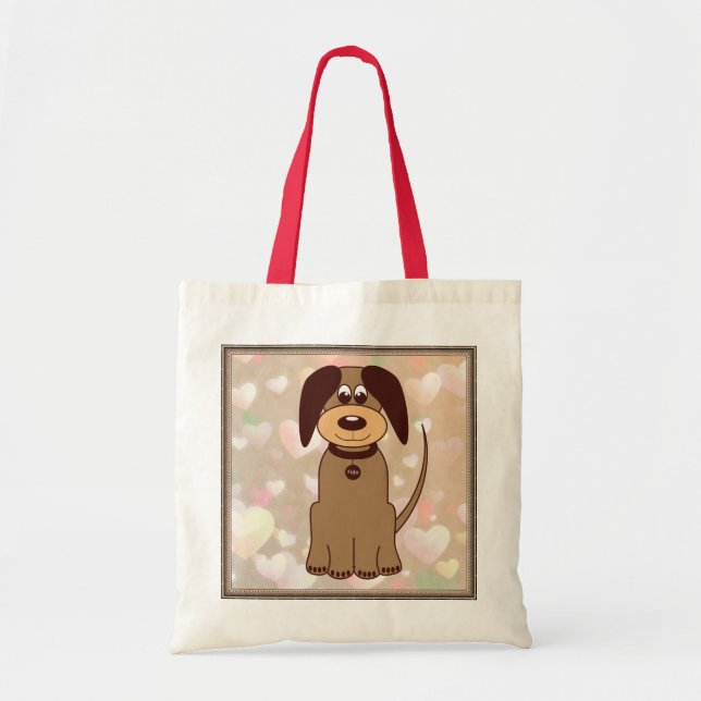 Bolsa Tote Saco de Tote de Cachorro Castanho (Frente)