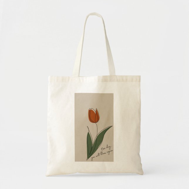 BOLSA TOTE SACO DE TOTE DE CANVAS LEVE DE TULIP (Frente)