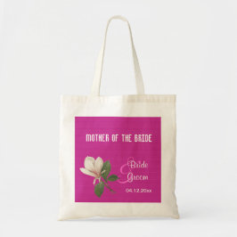 Bolsa Tote Saco de tote de casamento rosa de flor magnólia ví
