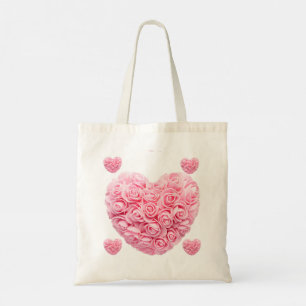 Bolsa Tote Saco de Tote de Coração Rosa