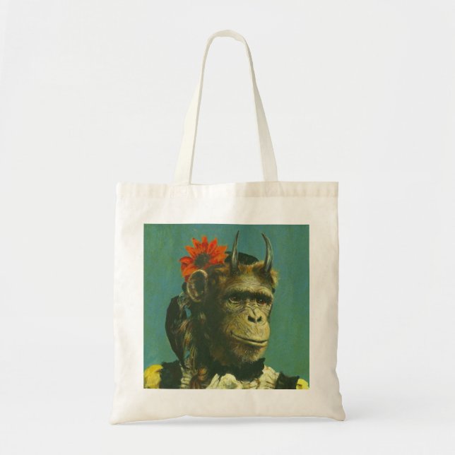 Bolsa Tote Saco de Tote de Demônio Macaco (Frente)