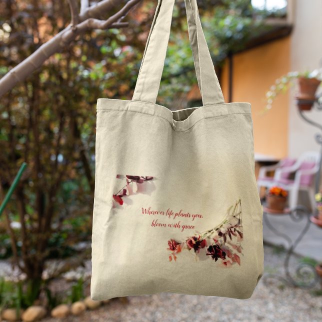 Bolsa Tote Saco de Tote de Flor Penteado Vermelho (Red petaled flower Tote Bag
)
