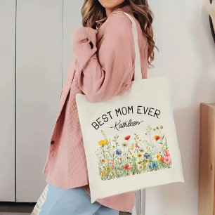 Bolsa Tote Saco de Tote de Flores Selvagens Personalizado, Me