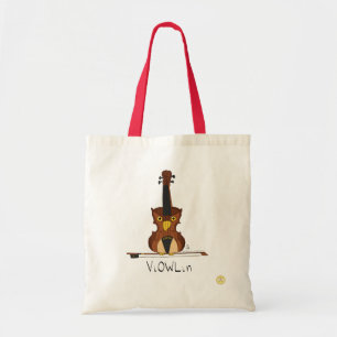 Bolsa Tote Saco de Tote de Música de Coruja Violin