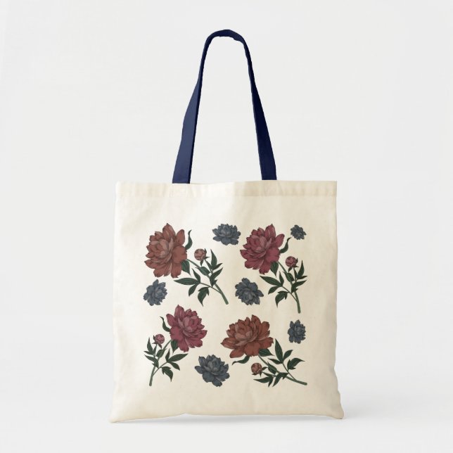 Bolsa Tote Saco de tote de peony (Frente)