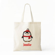 Saco de tote de pinguim bonito