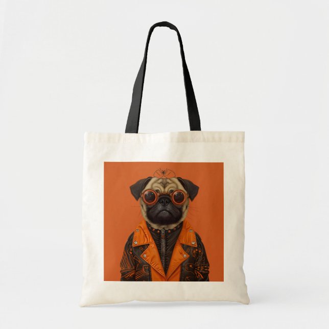 Bolsa Tote Saco de Tote de Pug Incrivelmente Spooky (Frente)