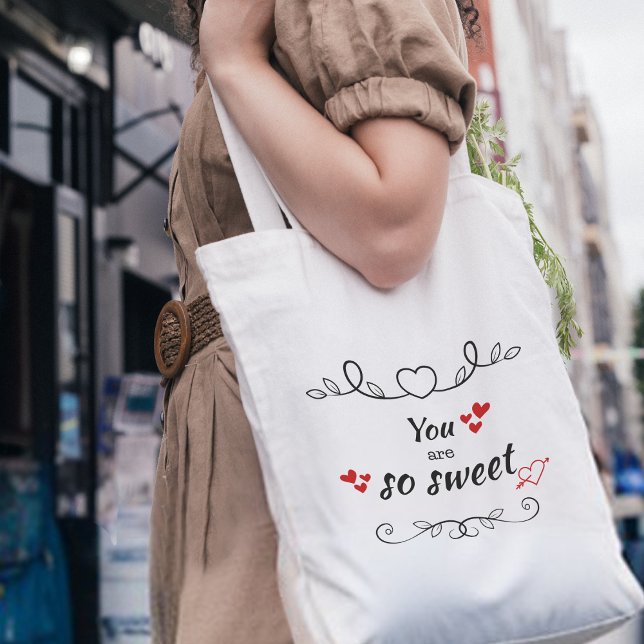 Bolsa Tote Saco de Tote de Script "você é doce" (Criador carregado)