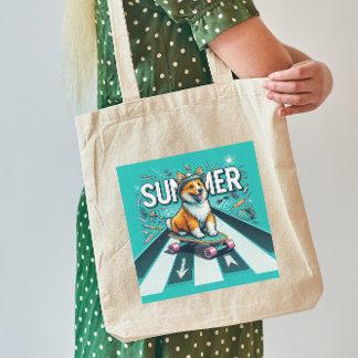 Bolsa Tote Saco de Tote de Verão Feliz Doggo