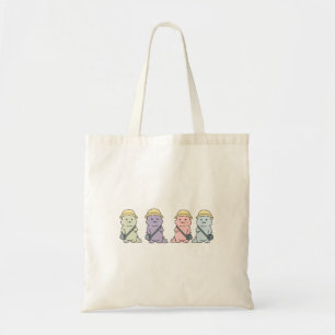 Bolsa Tote Saco de Tote Dinossauro Bonito com Quatro Dinossau