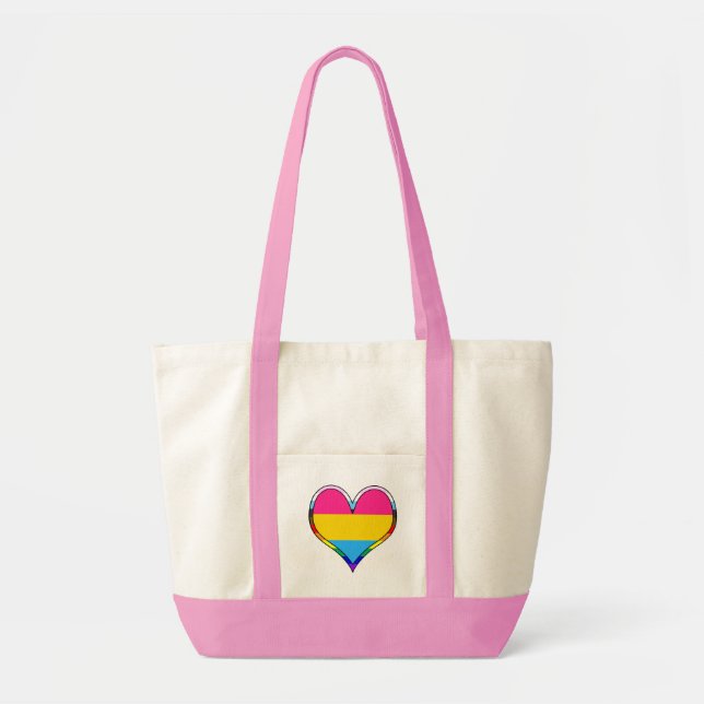 Bolsa Tote Saco de Tote do Coração do Pan Pride (Frente)
