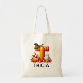 Bolsa Tote Saco de Tote do Halloween Monograma Personalizado