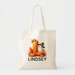 Bolsa Tote Saco de Tote do Halloween Monograma Personalizado