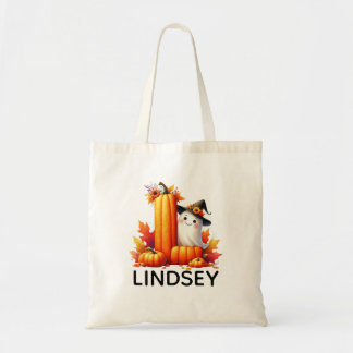 Bolsa Tote Saco de Tote do Halloween Monograma Personalizado
