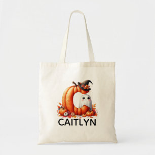 Bolsa Tote Saco de Tote do Halloween Monograma Personalizado
