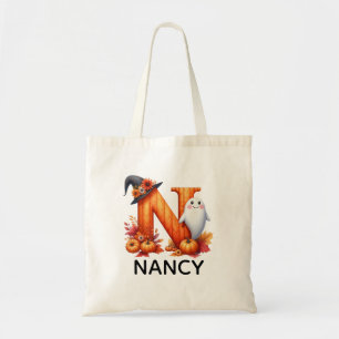 Bolsa Tote Saco de Tote do Halloween Monograma Personalizado