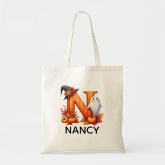 Bolsa Tote Saco de Tote do Halloween Monograma Personalizado