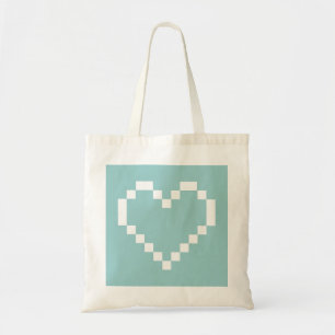 Bolsa Tote Saco de tote do ícone cardíaco em pixelização 