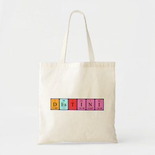 Bolsa Tote Saco de tote do nome da mesa periódica de destino