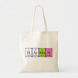 Bolsa Tote Saco de tote do nome da mesa periódica do Harmon
