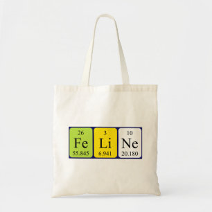 Bolsa Tote Saco de tote do nome da mesa periódica felina
