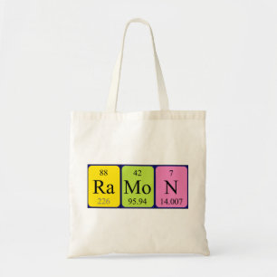 Bolsa Tote Saco de tote do nome da mesa periódica Ramon