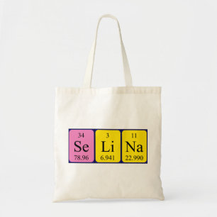 Bolsa Tote Saco de tote do nome da mesa periódica Selina